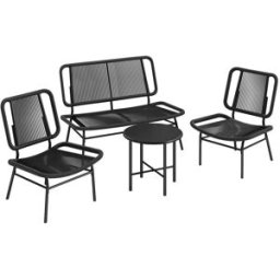 Outsunny Conjunto de jardín 117x67x80 cm negro