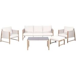 Beliani Conjunto de jardín de metal beige 5 personas