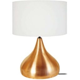 Tosel Lámpara de mesa metal cobre pantalla blanco