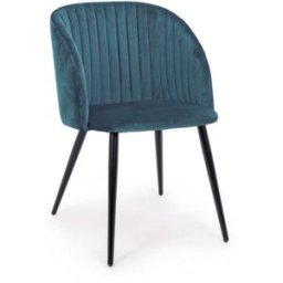 Bizzotto Juego de 6 sillas de comedor de fibra sintética, azul