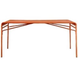 Tikamoon Mesa de jardín rectangular de metal naranja 4/6 personas