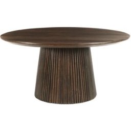 Moloo Mesa de centro redonda d80 cm en madera maciza marrón