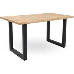 Home Heavenly Mesa de comedor mesa salón acabado madera con patas de metal 140x80 cm