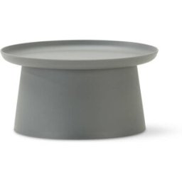 Defora Home Mesa auxiliar redonda jardín polipropileno D70cm gris