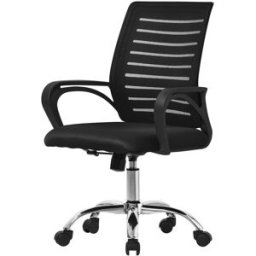 ML-Design Silla de oficina negro ergonómico de escritorio regulable y giratoria