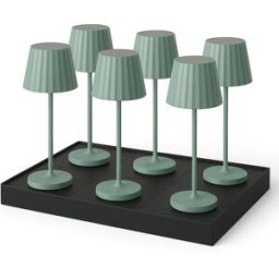 LUMISKY Juego de 6 lámparas de mesa con base verde h30cm