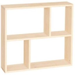Decowood Mueble auxiliar de madera maciza en tono beige