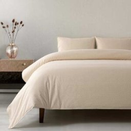 Casa da Laura Funda nórdica lunares 100% algodón beige cama 135/150 cm (240 x 220 cm