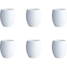 Aulica Vasos de agua blancas acrílico - set de 6