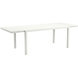 Edenjardin Mesa exterior de aluminio extensible hasta 340 cm, en color blanco