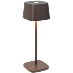 Lámpara de mesa led zafferano, recargable y regulable, color corten