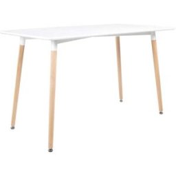 Happy Garden Mesa rectangular 120 × 70cm blanca en madera de haya