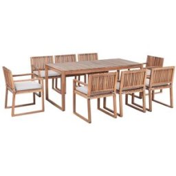 Beliani Conjunto de comedor 8 personas de madera marrón