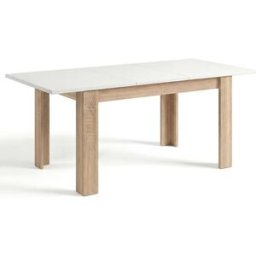 duehome Mesa de comedor extensible 140-190x90 cm roble blanco
