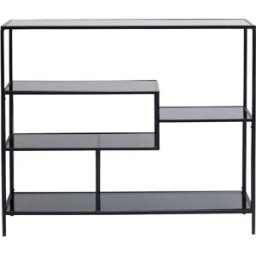 Kare Design Estantería 100x115 en acero negro y vidriera