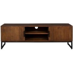 Dutchbone Soporte de tv de madera maciza en tonos miel