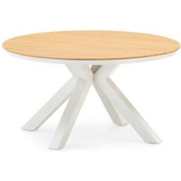 Defora Home Mesa redonda imitacion madera blanco 140cm