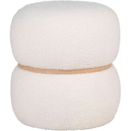 House Nordic Pouf milford aus teddy-bouclé, weiß