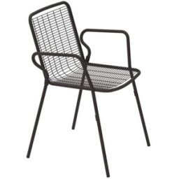 MondoViro Conjunto de 2 sillones de jardín de metal marrón 54x60 cm 84h