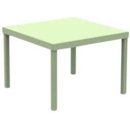 MondoViro Mesa de centro de jardín cuadrada de metal verde 40x40 cm 38,5h