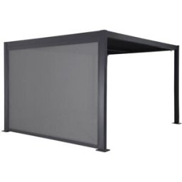 sweeek Pérgola bioclimática de aluminio y acero 3x4m + toldo de 3m, antracita