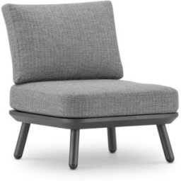 Defora Home Sillón de jardín antracita y cuerda gris