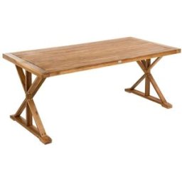 Beliani Mesa de comedor 6 personas de madera marrón