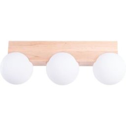 Sollux Lighting Lámpara de techo madera natural/blanco madera/vidrio