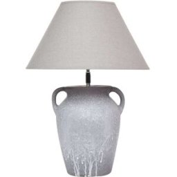 Beliani Lámpara de mesa cerámica gris