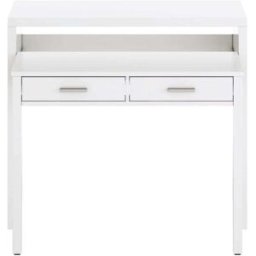 Usinestreet Mesa escritorio extensible con 2 cajones - l100 cm - blanco