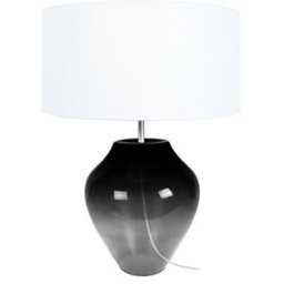 Tosel Lámpara de mesa vaso vidrio ahumado pantalla blanco
