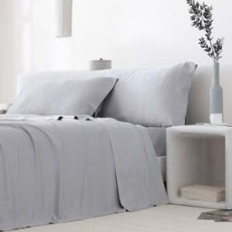 Cotton Artean Juego de sábanas Bambú 100% orgánico gris 280x260 Cama de 200