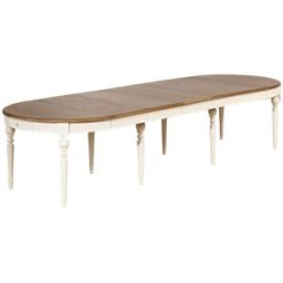 Robin des Bois Mesa ovalada de roble con 5 extensiones para 6/12 cubiertos blanca