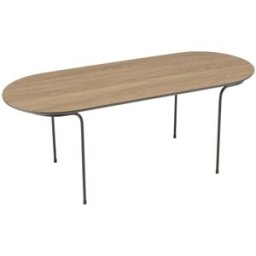 MACABANE Mesa de centro rectangular con esquinas redondeadas 100x40cm