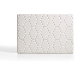 Matris Cabecero ágata para cama de 135 de polipiel blanco roto 154x115x8