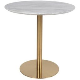 House Nordic Mesa de comedor redonda para 2 personas efecto mármol - blanco
