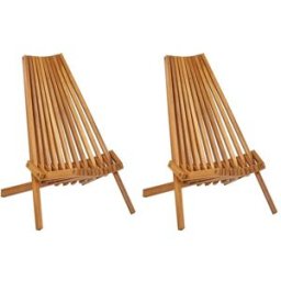 Beliani Conjunto de 2 sillas de jardín madera de acacia marrón