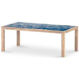 Defora Home Mesa comedor rectangular madera y cerámica 167x87x76 azul