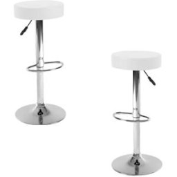 Regalos Miguel Pack 2 taburetes color blanco en polipiel