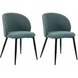 Mobili Rebecca 2 sillas acolchadas de tela verde agua