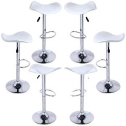 Regalos Miguel Pack 6 taburetes color blanco en polipiel