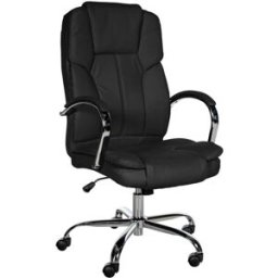 CLP Silla de oficina giratoria regulable en simil cuero negro