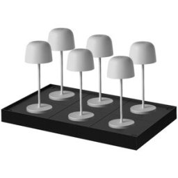 LUMISKY Juego de 6 lámparas de mesa con base gris h28cm