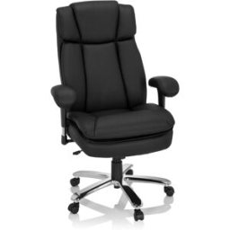 hjh OFFICE Silla giratoria xxl piel sintética negro