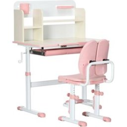 Homcom Pupitre infantil 80x52x109 cm rosa