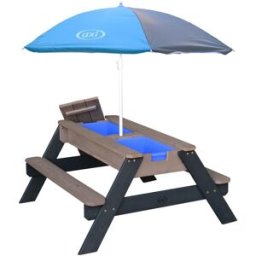 Axi Mesa de picnic para arena y agua con sombrilla, madera fsc, antracita
