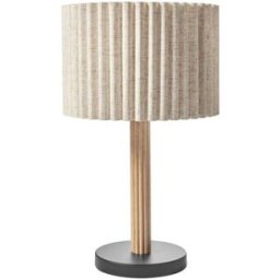 Beliani Lámpara de mesa lino beige claro