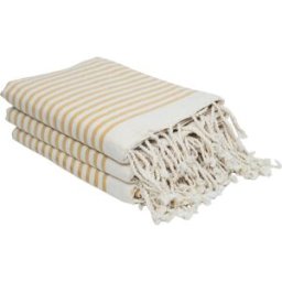 Febronie Juego de 3 foutas algodón 100x200 amarillo mostaza