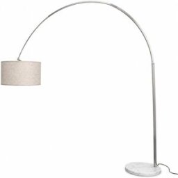 Alpinaluz Lámpara de pie gran arco mármol blanco textil beige 240x220 cm
