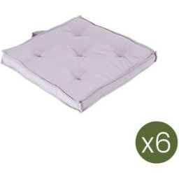 Edenjardin Pack 6 cojines para sillas de jardín piedra 42x42x5 cm